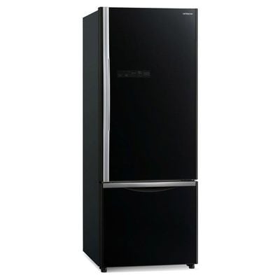 Hitachi Bottom Freezer Refrigerator Glass RB600PUK6GBK Black